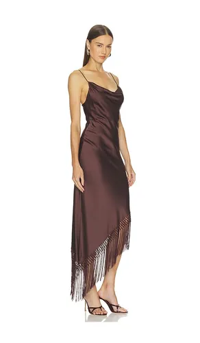 ROBE MIDI ASYMÉTRIQUE FLUIDE AVEC FRANGES HARMONY en . Taille 0. Also en 10, 8 - Alice + Olivia - Modalova
