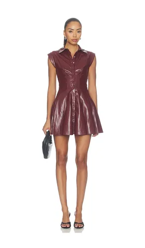 ROBE CHEMISE MINI ÉVASÉE AVEC PANNEAUX IMITATION CUIR KOI en . Taille 2. Also en 4 - Alice + Olivia - Modalova