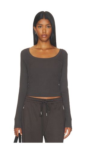 Rib Scoop Neck Long Sleeve Top en . Taille L. Also en M, S, XL, XS - Adanola - Modalova