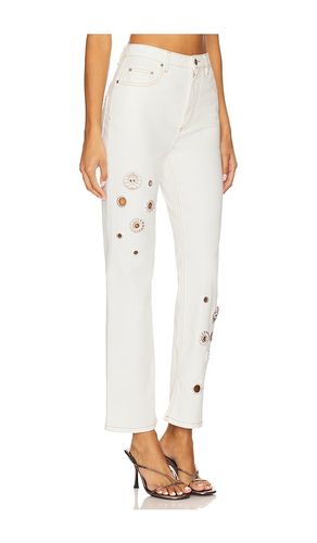 Crystal Grommet Straight Leg Jean en . Taille 25. Also en 26 - AREA - Modalova