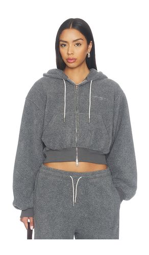 SWEAT À CAPUCHE SHRUNKEN ZIP-UP W/ RHINESTONE DRAWCORD en . Taille L. Also en - Alexander Wang - Modalova