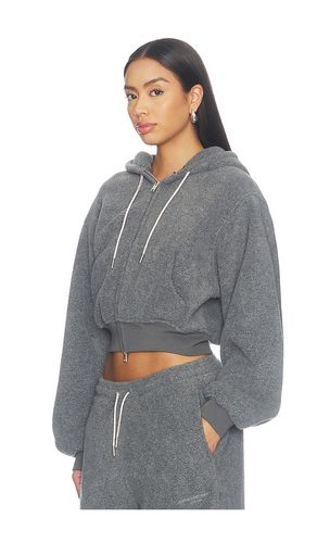 SWEAT À CAPUCHE SHRUNKEN ZIP-UP W/ RHINESTONE DRAWCORD en . Taille L. Also en - Alexander Wang - Modalova