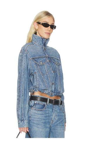 BLOUSON DENIM TRACK WITH EMBOSSED LOGO PANEL en . Taille L. Also en XS - Alexander Wang - Modalova