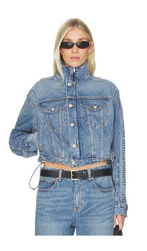 BLOUSON DENIM TRACK WITH EMBOSSED LOGO PANEL en . Taille L. Also en XS - Alexander Wang - Modalova