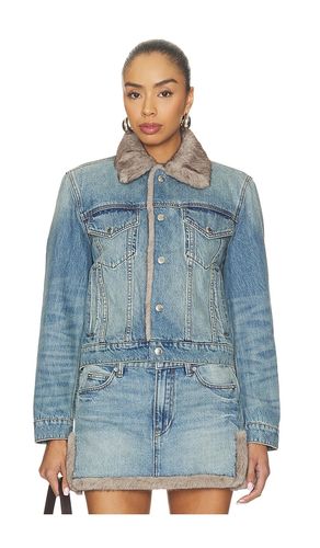 BLOUSON DENIM W/ FAUX MINK LINING en . Taille M. Also en S, XS - Alexander Wang - Modalova