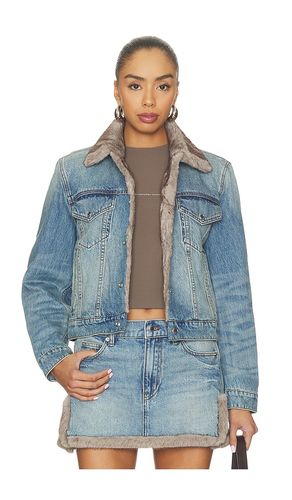 BLOUSON DENIM W/ FAUX MINK LINING en . Taille M. Also en S, XS - Alexander Wang - Modalova