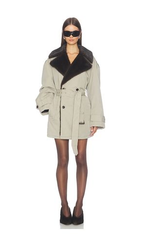 MANTEAU OVERSIZED TRENCH W/ FAUX FUR LINING en . Taille S. Also en M, L - Alexander Wang - Modalova