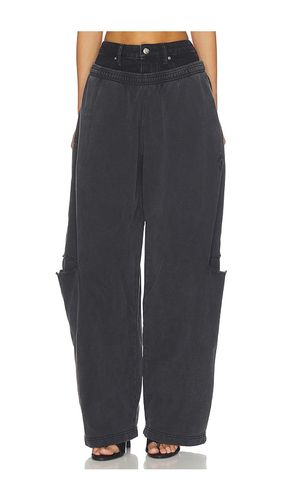 PANTALON SWEAT PRESTYLED SLASHED WITH DENIM WAISTBAND en . Taille 27. Also en - Alexander Wang - Modalova
