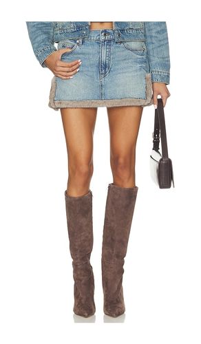 JUPE DENIM MINI W/ FAUX MINK TRIM en . Taille 24. Also en 25, 27, 28, 29 - Alexander Wang - Modalova