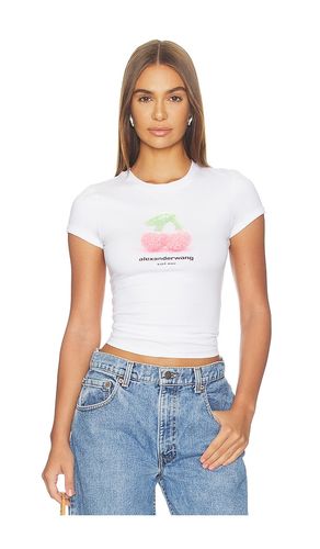 T-SHIRT FITTED RINGER WITH CHERRY GRAPHIC en . Taille XS. Also en M, L - Alexander Wang - Modalova