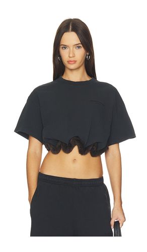 T-shirt With Faux Fur Trim en . Taille L. Also en M, S, XS - Alexander Wang - Modalova