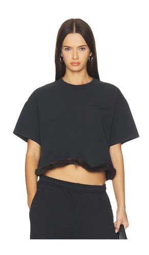 T-shirt With Faux Fur Trim en . Taille M. Also en S, XS - Alexander Wang - Modalova