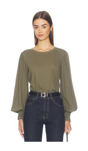 Smocked Cuff Rib Neck Tee en . Taille L. Also en M, S, XL, XS - Bobi - Modalova