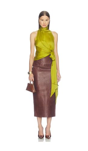 Halter Neck Bow Detail Silk Charmeuse Top en . Taille 34. Also en 38 - BALMAIN - Modalova