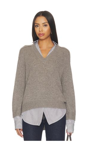 PULL SUPERPOSÉ IMPRIMÉ COL V en . Taille M. Also en S, XS - Brochu Walker - Modalova