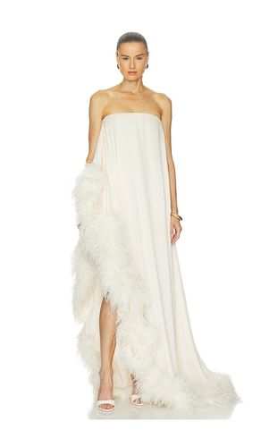 ROBE DE SOIRÉE EN SOIE SANS BRETELLES AVEC GALON EN PLUMES en . Taille L. Also en M, S - Bronx Banco - Modalova