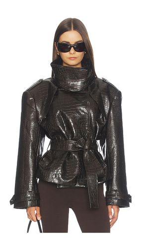 Faux Leather Croc Embossed Belted Jacket en . Taille L. Also en M, S, XS - Bronx Banco - Modalova