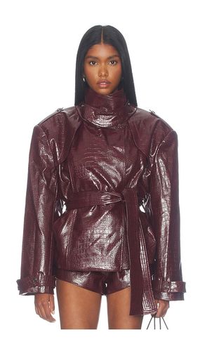 Faux Leather Croc Embossed Belted Jacket en . Taille XS. Also en S, M, L, XL - Bronx Banco - Modalova