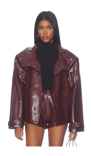 Faux Leather Croc Embossed Belted Jacket en . Taille L. Also en M, S, XL, XS - Bronx Banco - Modalova
