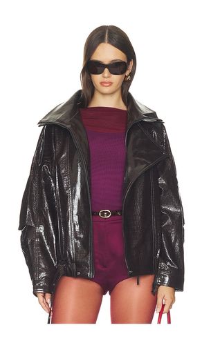 Faux Leather Croc Embossed Jacket en . Taille L. Also en M, S, XL, XS - Bronx Banco - Modalova