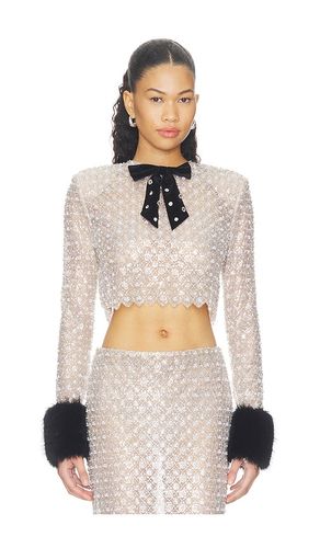 Embellished Crop Top With Faux Fur Cuffs en . Taille L. Also en M, S, XL, XS - Bronx Banco - Modalova