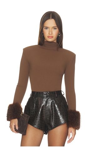 Long Sleeve Bodysuit With Faux Fur Cuffs en . Taille L. Also en M, S, XL, XS - Bronx Banco - Modalova