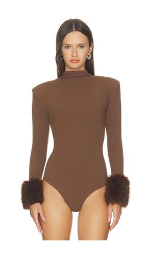Long Sleeve Bodysuit With Faux Fur Cuffs en . Taille L. Also en M, S, XS - Bronx Banco - Modalova