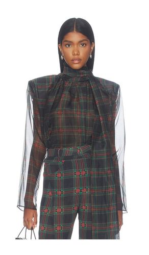 Plaid Long Sleeve Organza Blouse with Tie en . Taille L. Also en M, S, XL, XS - Bronx Banco - Modalova