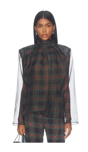 Plaid Long Sleeve Organza Blouse with Tie en . Taille L. Also en M, S, XL, XS - Bronx Banco - Modalova