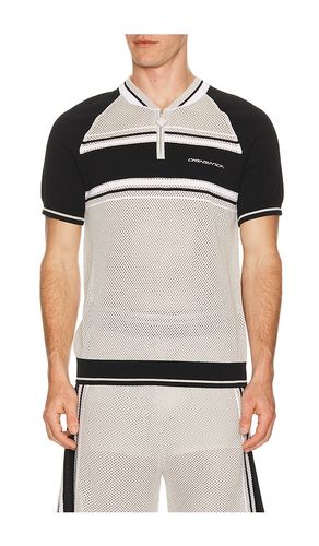 Metallic Mesh Stripe Zip Polo en . Taille S. Also en L - Casablanca - Modalova