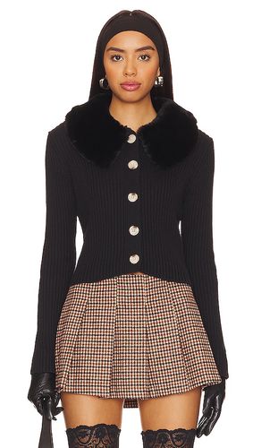 Delilah Faux Fur Collar Cardigan in . Size M, XS - Central Park West - Modalova