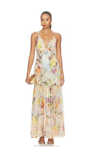ROBE AVEC EMPIÈCEMENT FRONCÉ AVEC PERLES en . Taille L. Also en XS - Camilla - Modalova
