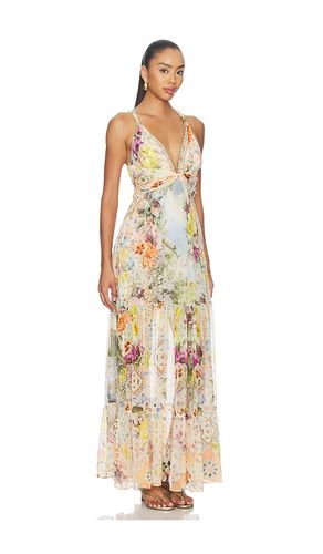 ROBE AVEC EMPIÈCEMENT FRONCÉ AVEC PERLES en . Taille L. Also en XS - Camilla - Modalova
