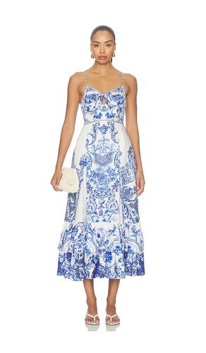 ROBE MI-LONGUE RUFFLE HEM TIE FRONT MIDI DRESS en . Taille L. Also en M, S, XL, XS - Camilla - Modalova