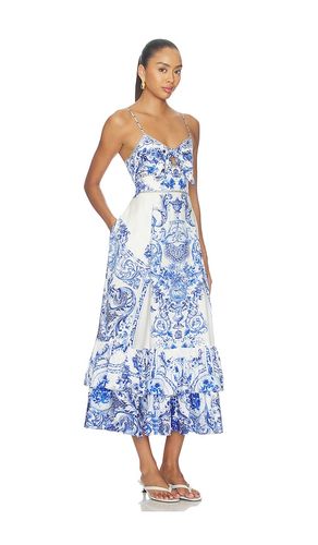 ROBE MI-LONGUE RUFFLE HEM TIE FRONT MIDI DRESS en . Taille L. Also en M, S, XL, XS - Camilla - Modalova