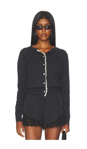 Lace Trim Knit Wool Cardigan en - Cubic London - Modalova