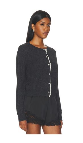 Lace Trim Knit Wool Cardigan en - Cubic London - Modalova