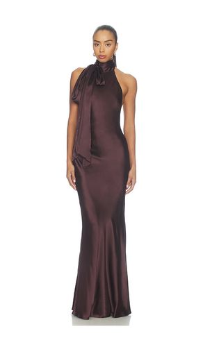 Silk Satin Tie Neck Gown en . Taille L. Also en M - Courtney Zheng - Modalova
