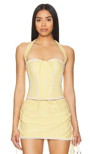 Gingham Lace Corset in . Size S - GUIZIO - Modalova