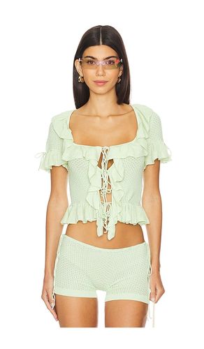 Crochet Ruffle Knit Tie Top in . Size XXS - GUIZIO - Modalova