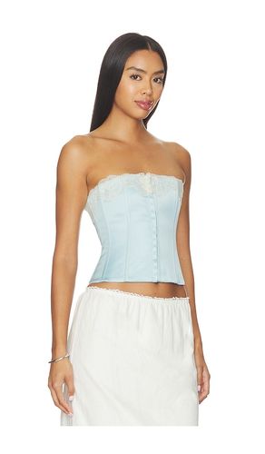 Lace Trim Satin Corset en . Taille L. Also en M - GUIZIO - Modalova