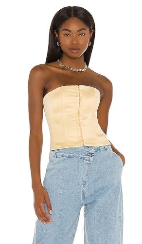 Satin Lace Up Corset en Cream en . Taille L. Also en M, XL - GUIZIO - Modalova