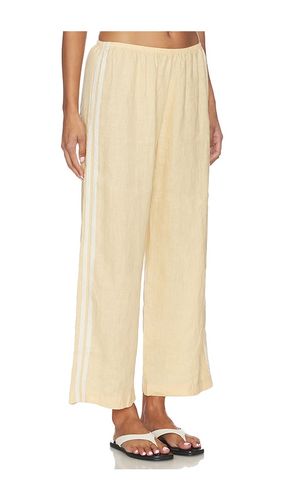 The Linen Crop Racer Stripe Pant in . Size L. Also in - DONNI. - Modalova