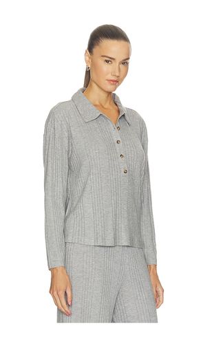 TOP POLO MANCHES LONGUES VARIEGATED RIB en . Taille L. Also en M, S, XL, XS - eberjey - Modalova