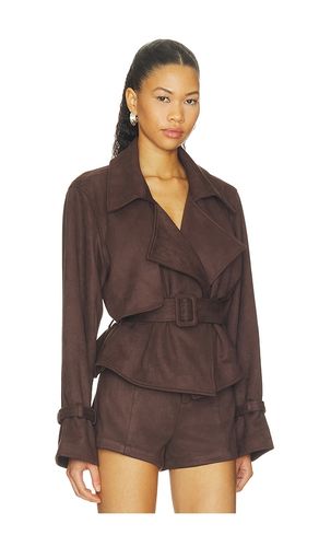 TRENCH CROPPED IMITATION DAIM MARAIS en . Taille M. Also en L - Elodie the Label - Modalova