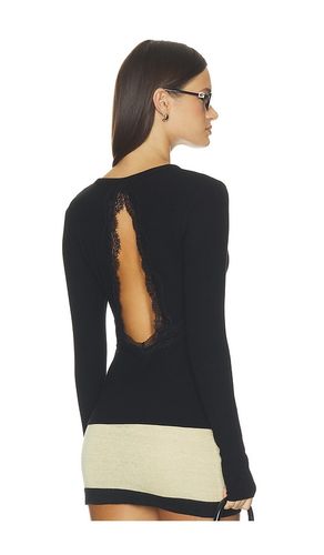 Noir Lace Back Ribbed Top en . Taille S. Also en XS, M, L - Elodie the Label - Modalova