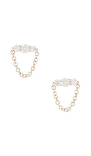 BOUCLES D'OREILLES GRADUATED DIAMOND BAR CHAIN in - EF COLLECTION - Modalova