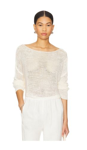 PULL BATEAU EN MAILLE BATEAU AJOURÉE EN LIN en . Taille M. Also en S, XS - Enza Costa - Modalova
