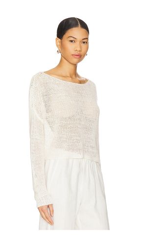 PULL BATEAU EN MAILLE BATEAU AJOURÉE EN LIN en . Taille M. Also en S, XS - Enza Costa - Modalova