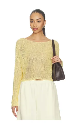 Linen Open Knit Bateau Sweater in . Size L. Also in M, S, XS - Enza Costa - Modalova